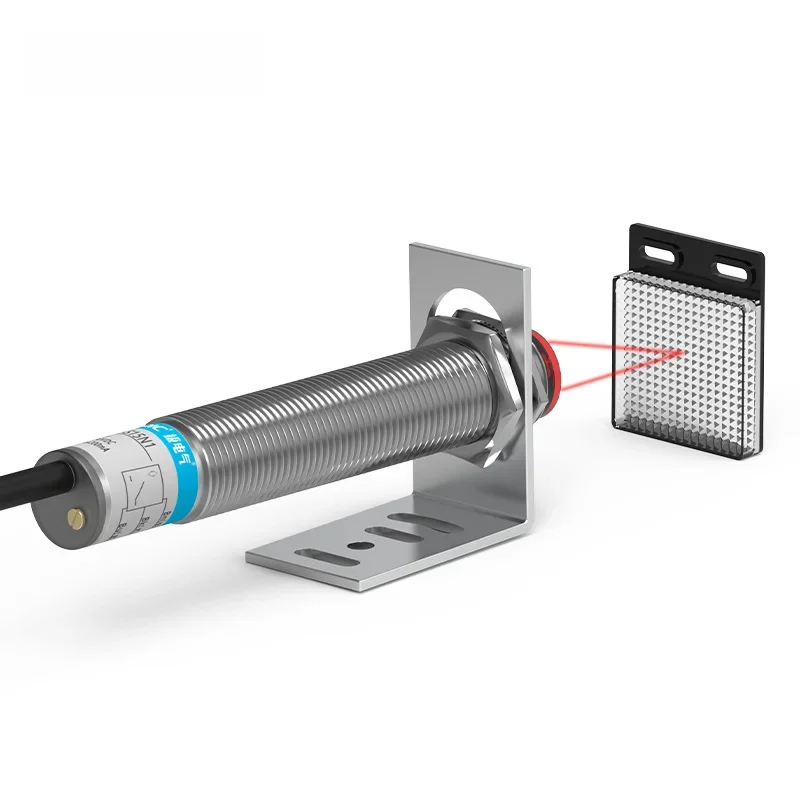 Laserowy czujnik fotoelektryczny GTRIC Retro-odblaskowy serii M12 10-30 V NPN PNP Widoczne miejsce 2 mm Odległość wykrywania 6 M Regulacja — zdjęcie produktu 7