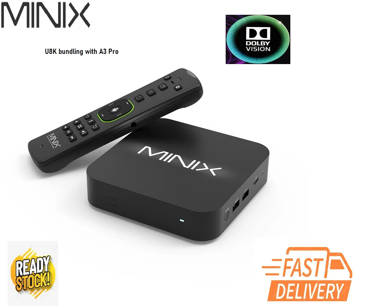 MINIX U8K Google Android TV Box with 128GB+8GB RAM,U8K-ULTRA,Dolby Vision HDR10+,AI ARM Media Player,TV Stream, Live sports