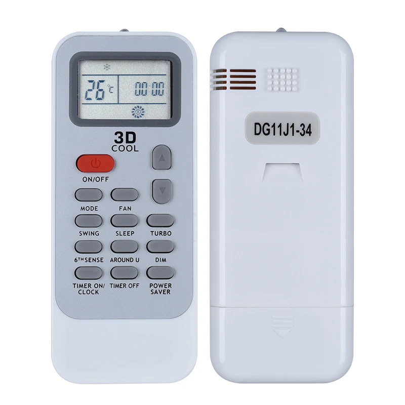 Remote Control DG11J1-34 For Whirlpool Fantasia, 6th sense Air Conditioner AMD018, AMD019, AMD021, AMD 314, Compatible DG11J1-36