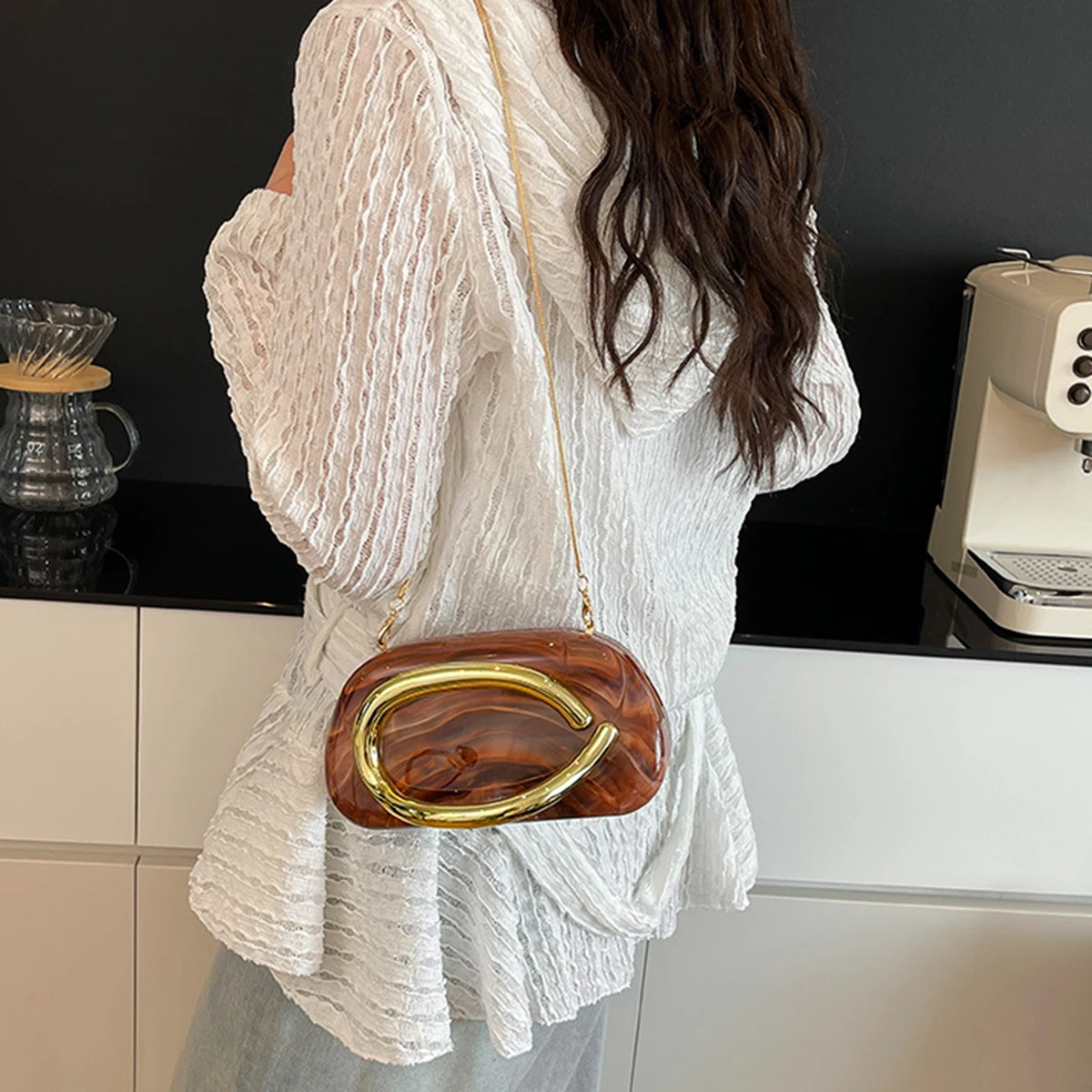 Women Acrylic Metal Handle Han - đánh giá và giá Women Handheld Bags