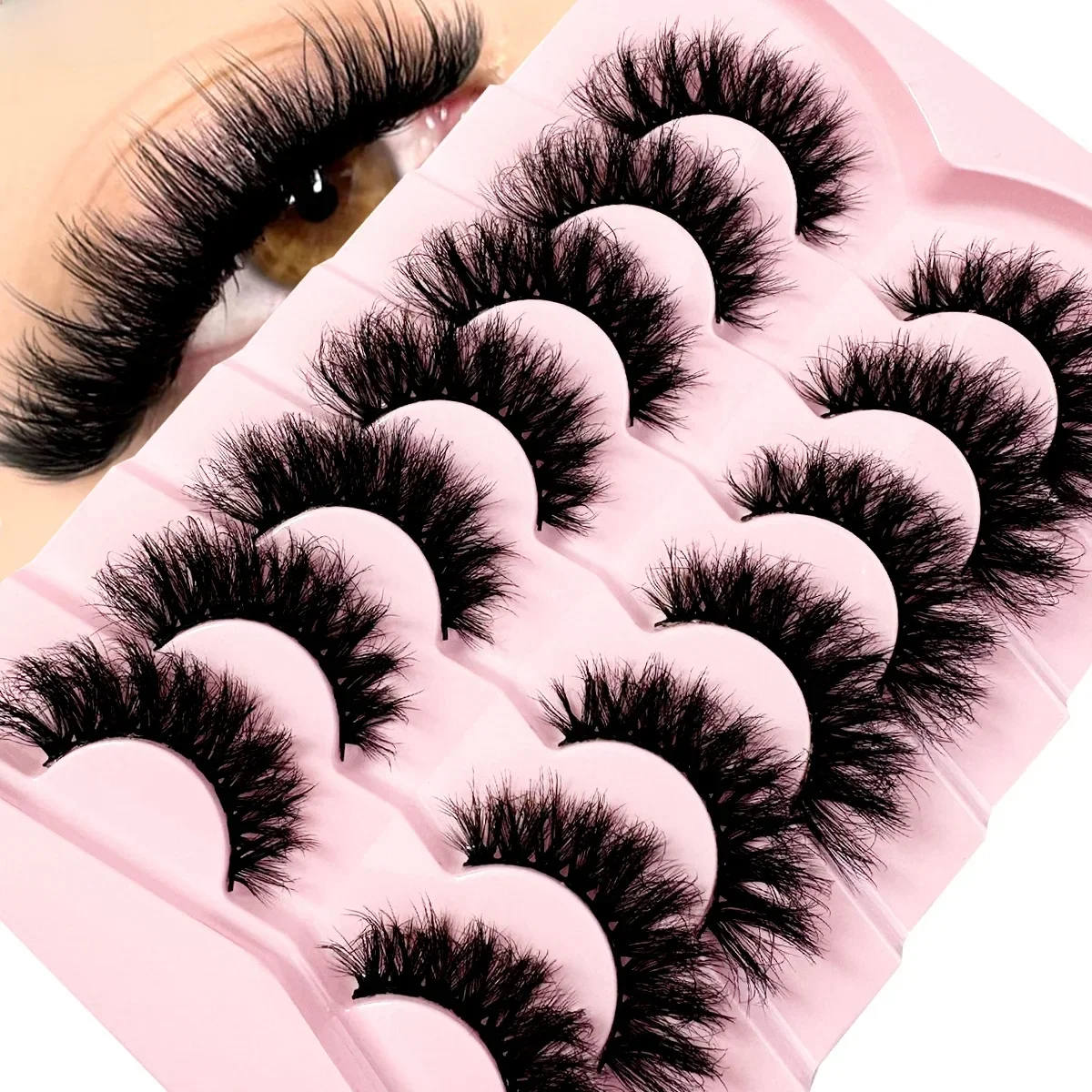 Nouveaux cils de vison 3D cils de chat moelleux cils de Volume vaporeux effet plumeux naturel léger bande Flexible faux cils