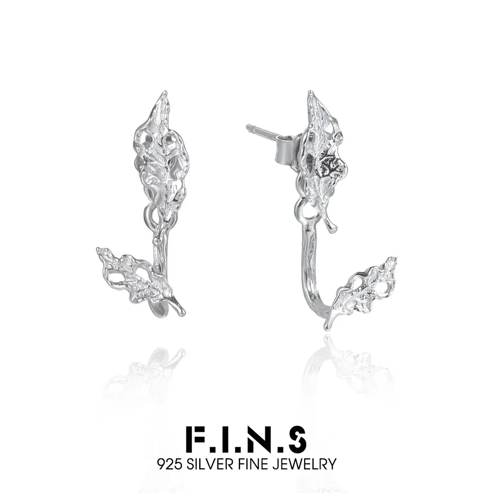 

Серьги-гвоздики F.I.N.S. из стерлингового серебра S925 с дизайном «Падающие листья», стильные, с различными вариантами ношения, для прокола ушей, изысканные ювелирные изделия