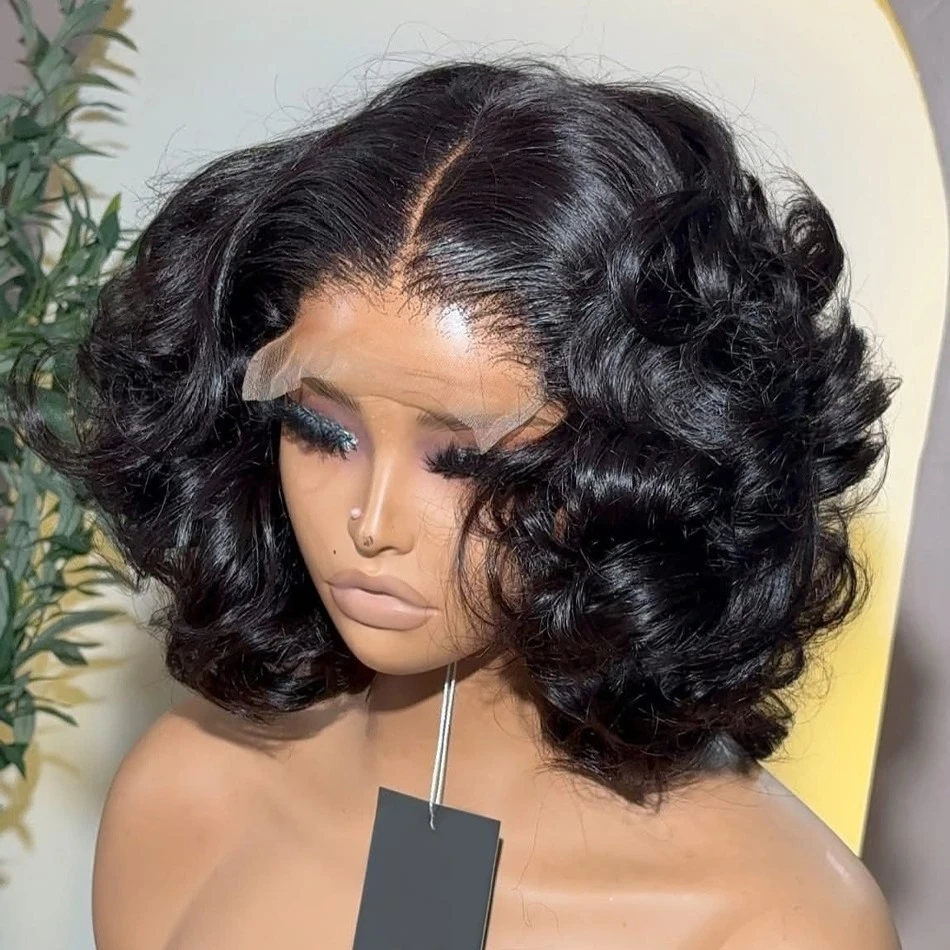 

Bob Wig Human Hair Loose Wave 13x4 Lace Front Human Hair Wigs Pre Plucked 200% Density 4x4 Closure Short Bob Wigs Body Wave