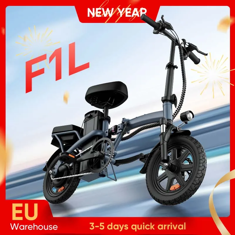 F1L 14 Zoll Faltbares 500W 48V 7,5Ah E-Bike mit Abnehmbarem Akku & Schnellladung, 65 km Reichweite, Hydraulische Vorderradaufhängung, Doppelscheibenbremsen