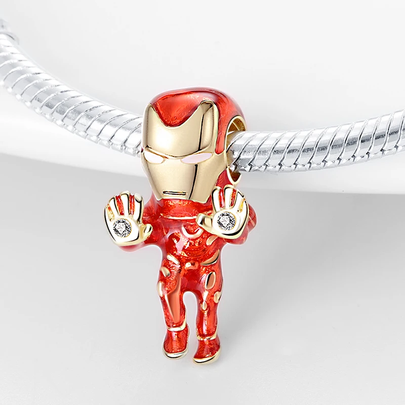 Marvel Iron Man Avengers Charm Beads Fit Pandora 925 Original Bracelet Women DIY Jewelry 925 Silver Spider-Man Charm Beads