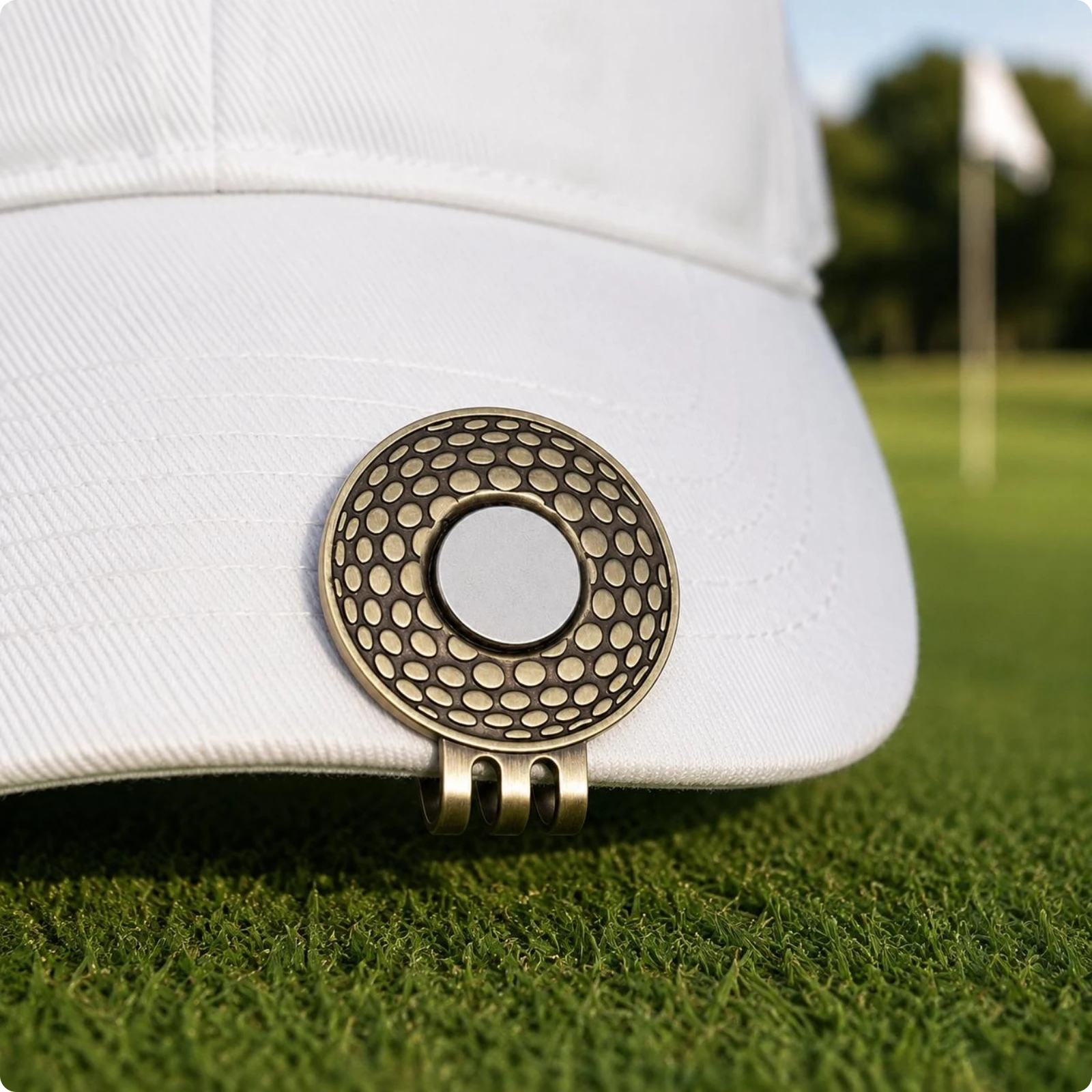 Golf Hat Clip Magnetic Ball Marker Holder Portable Metal Golf Cap Clip for Golfers Golf Course Accessories Gift