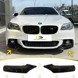 B.M.W 5 Series F10 and F10 LCI M Tech 2010 - 2017 Front Bumper Flaps Extension Corners Piano Gloss Black Plastic F10 Kit