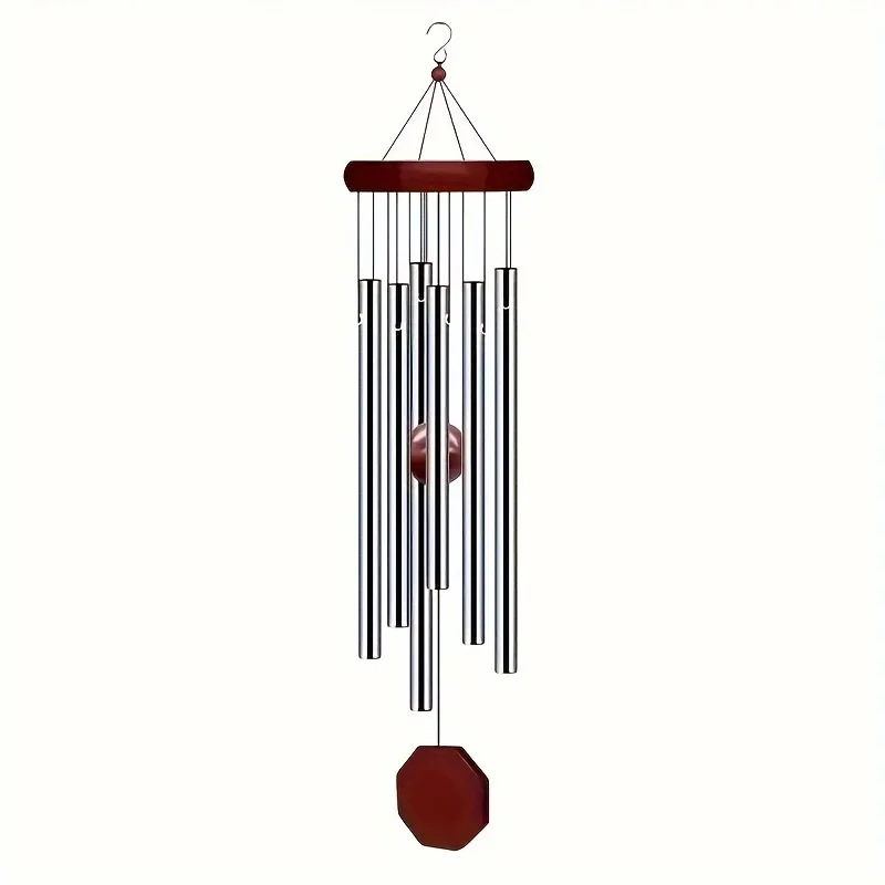 A commemorative wind chime designed for outdoor use, featuring a deep tone and 6 tuning tubes.