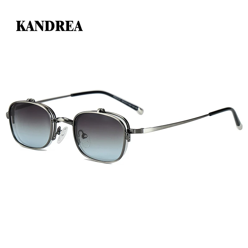 KANDREA  2 IN 1 New Fashion Flip Sunglasses Trendy Small Frame Sunscreen Sunglasses Women High Quality Glasses S33101