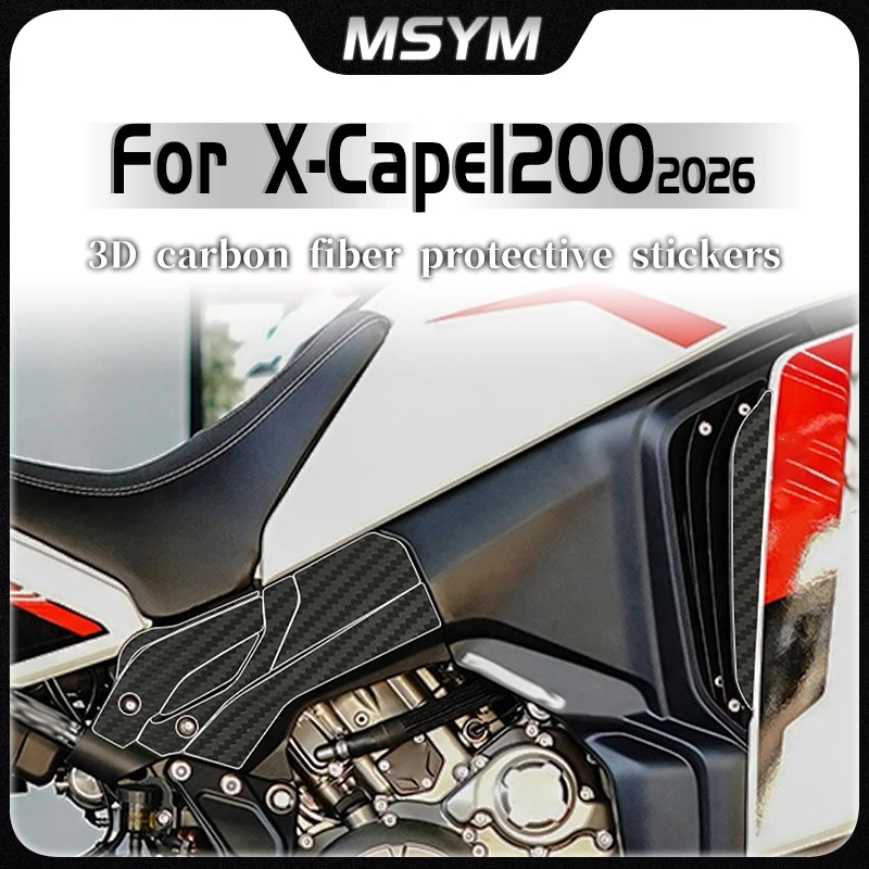 For MOTO Morini X-Cape1200 2026 3D Carbon Fiber Modification Sticker Oil Tank Scratch Protection Film Motorcycle Accessories