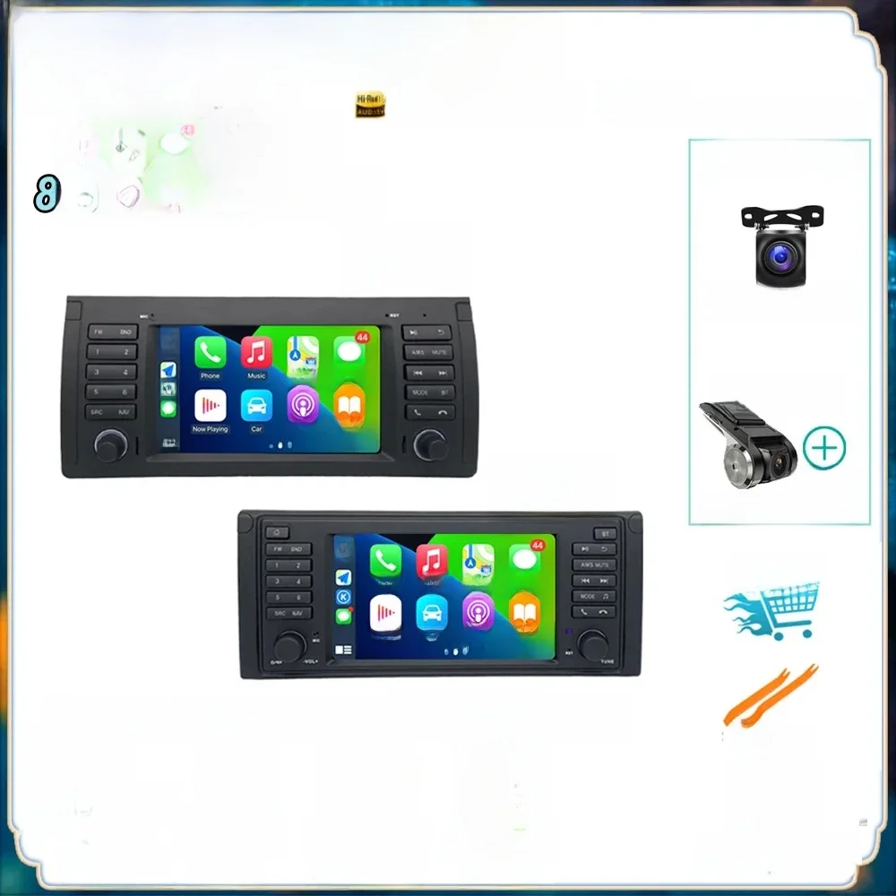 Android OS Auto Radio GPS Navigatie voor BMW X5 E53 5-serie E39 M5 1996-2007 DSP Auto Multimedia Speler Stereo WIFI Koelventilator - afbeelding 2
