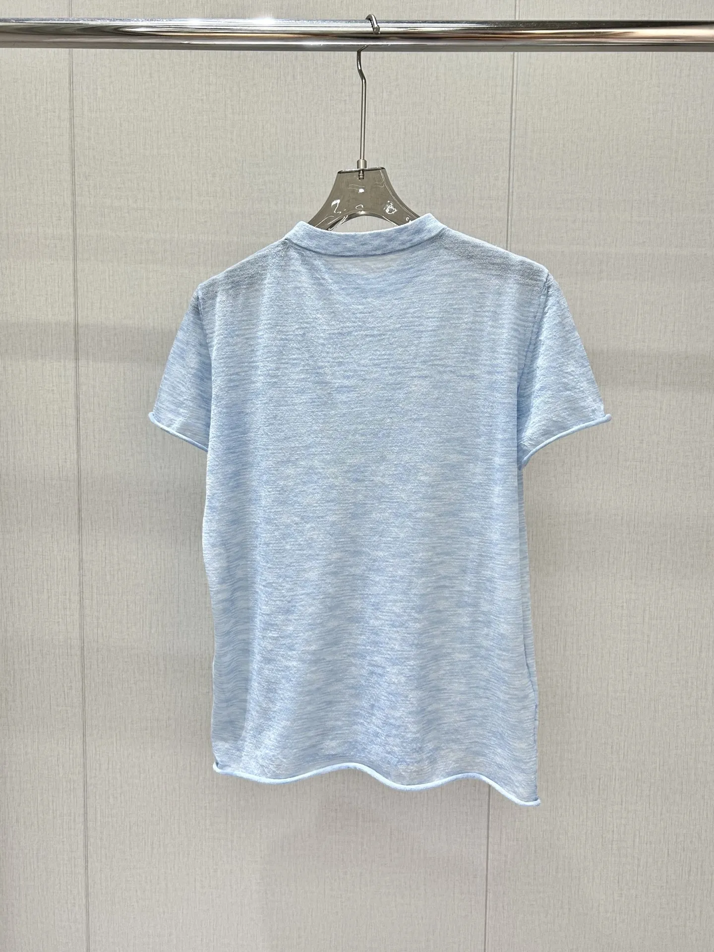 

2025 Women Knitted Short-sleeved Summer New Fashion Simple Loose Casual Simple Knit Short-sleeved Shirt