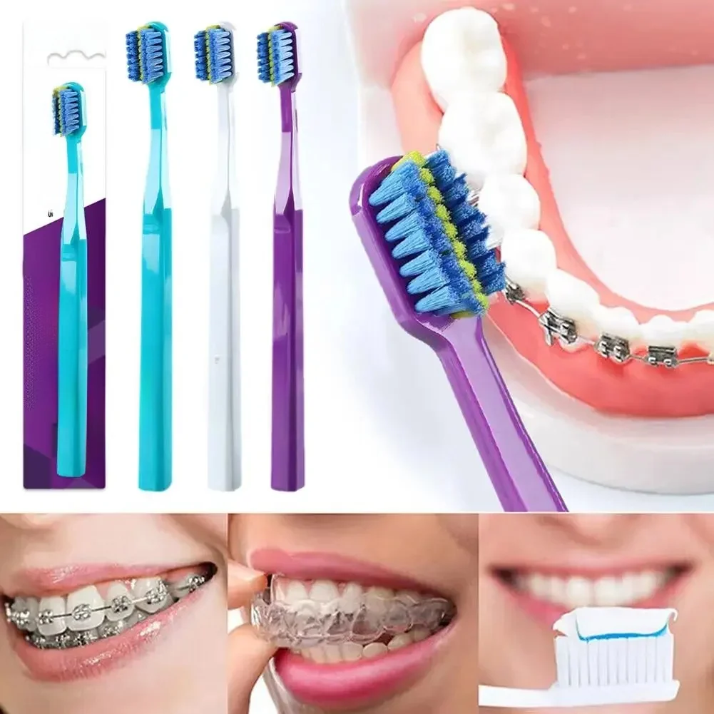 Brosses à dents orthodontiques pour adultes, 1 pièce, brosses à dents orthodontiques propres, brosse à dents à poils souples pour soins de santé bucco-dentaire, A7Q0