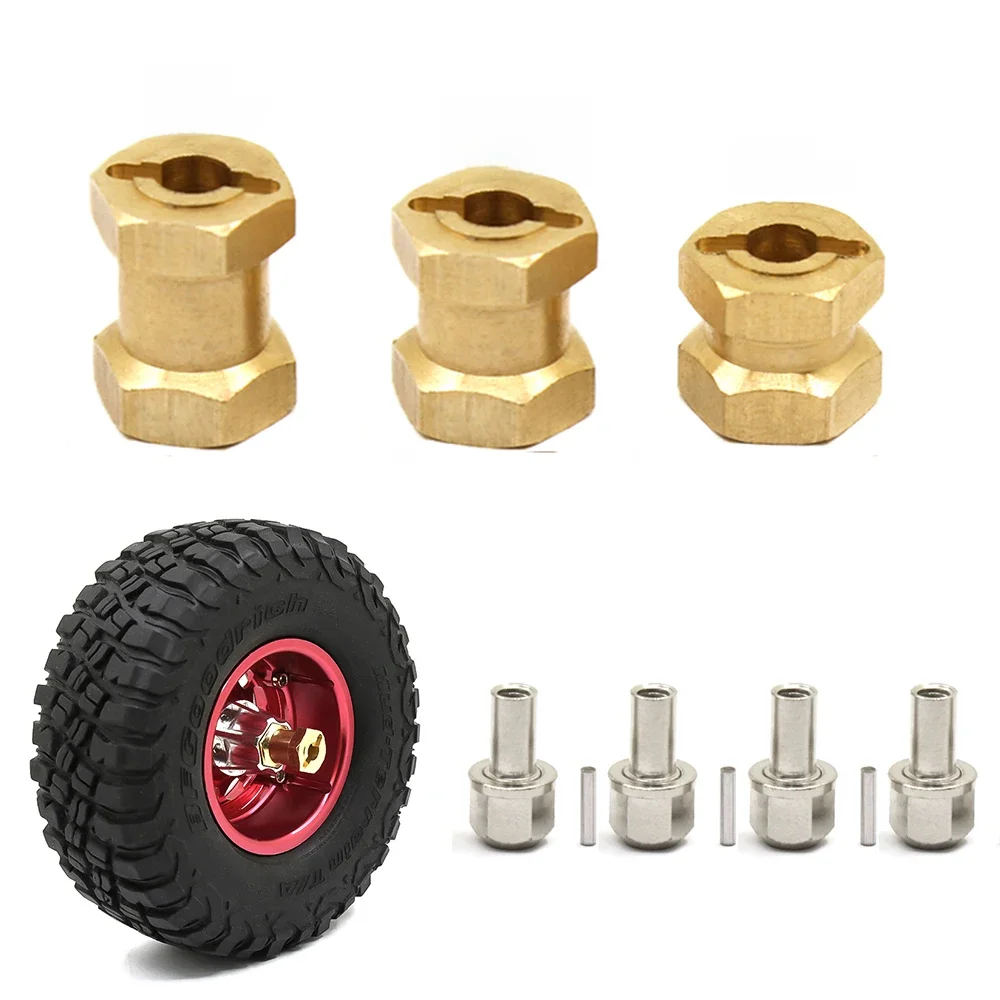 4 Stück 12mm/15mm/17mm Achsverbreiterungs-Sechskant-Radadapter für 1/10 RC Crawler Auto TRX4 RC4WD D90 D110 Axial Scx10 90046 CatRC