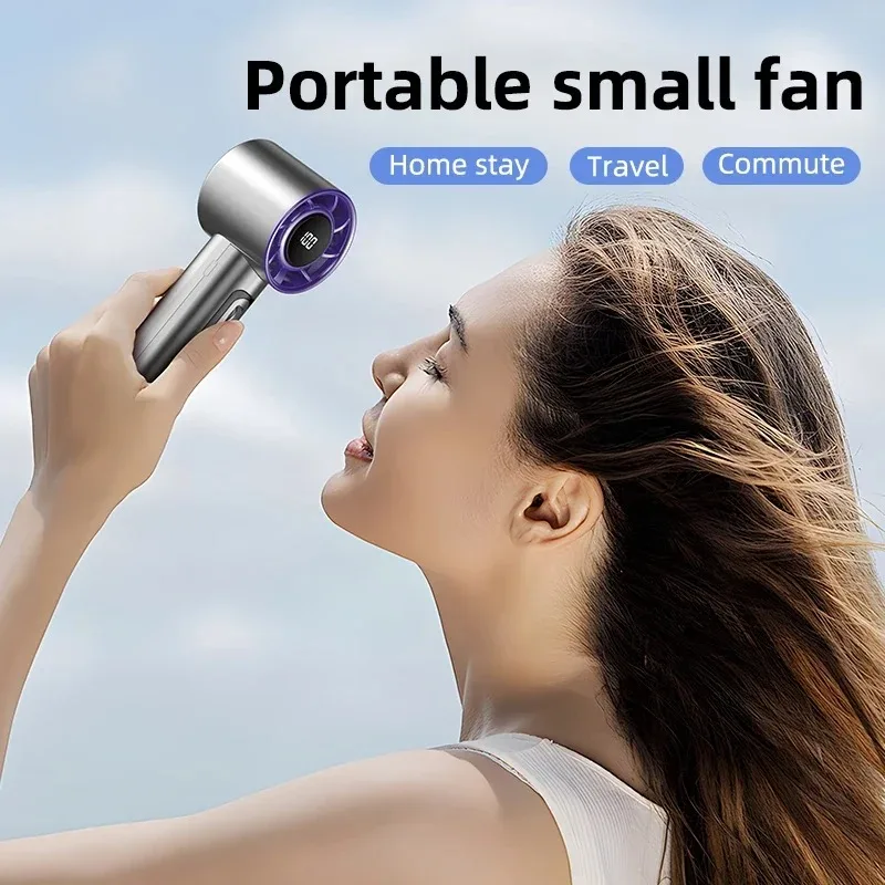 4000mAh Portable Refrigeration Fan Handheld Turbo Fan 100 Gears Adjustable USB Rechargeable Mini Personal Fan for Travel Camping