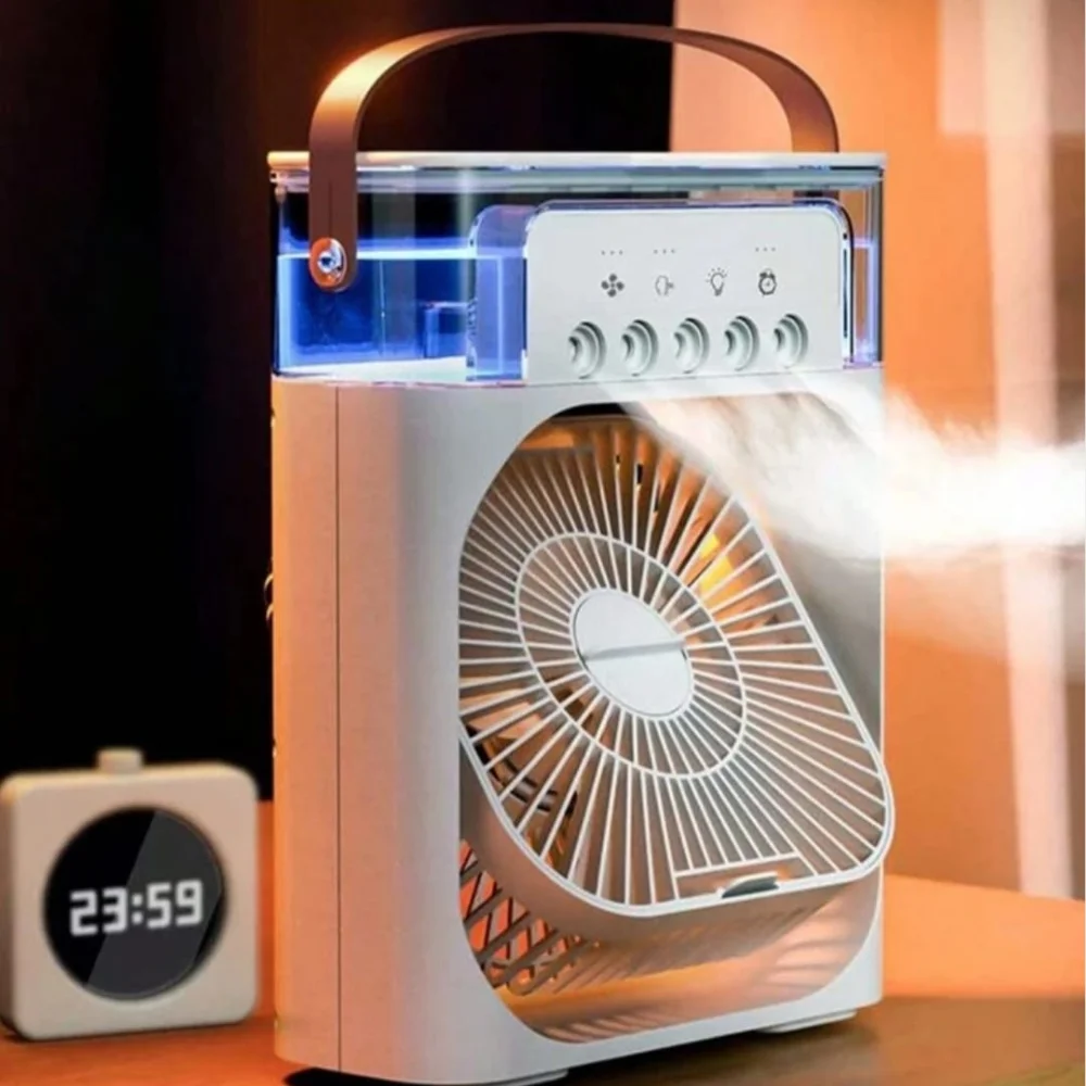 Mini Ar Condicionado com Nebulizador, Ventilador,  Umidificador, Aromatizador  E Climatizador