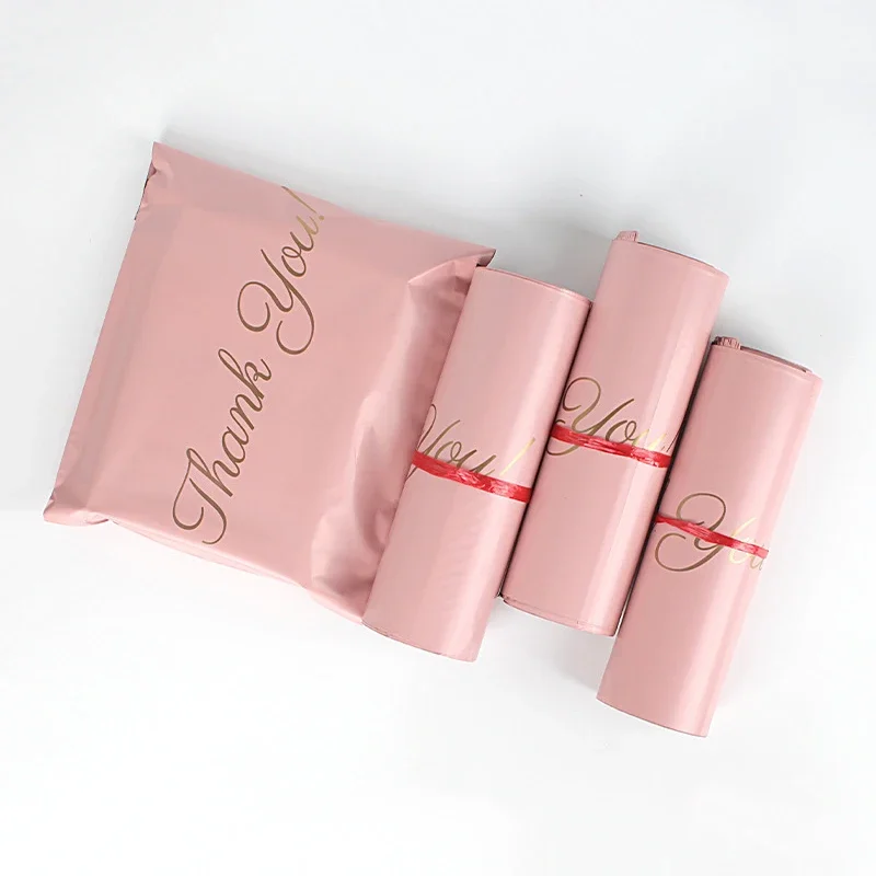 INPLUSTOP Roze Poly Express Mailing Pouch DANK U Kleding Ondoorzichtige Koerier Pakket Tas Envelop Logistiek Opbergzakken - afbeelding 2