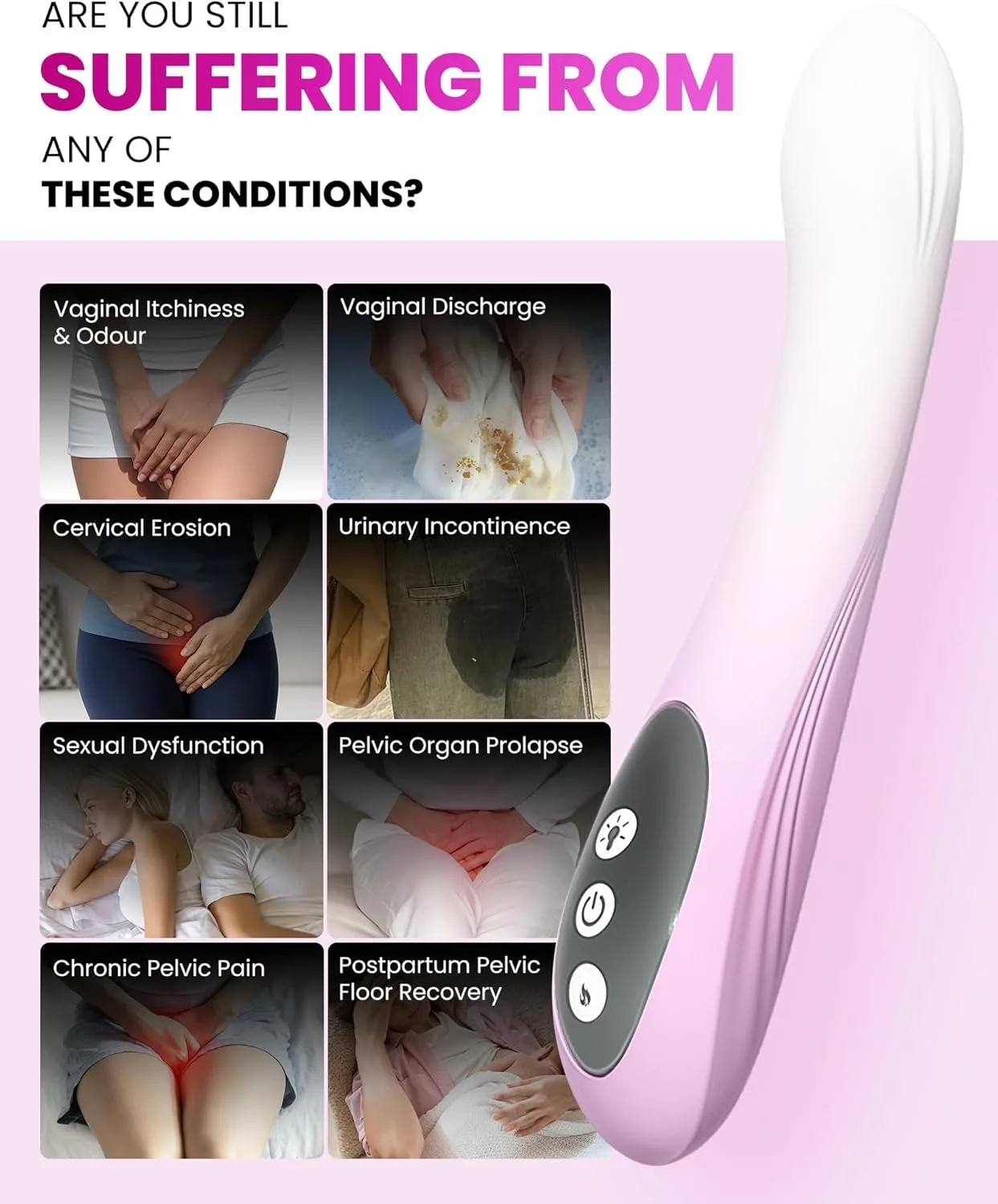 Pelvic Floor Muscle Trainer Red Light Therapy Vaginal Tightening Massage Wand Postpartum Recovery Female Hygiene Care Device
