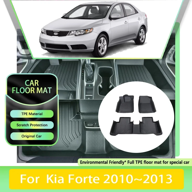 TPE autó Ülésterem mats számára kia Forte koup TD 2010 2011 2012 2013 Fényűzés dirt-resistan bőrből Lábszárvédő LHD Cipőnyelv carpets automat kiegészítők