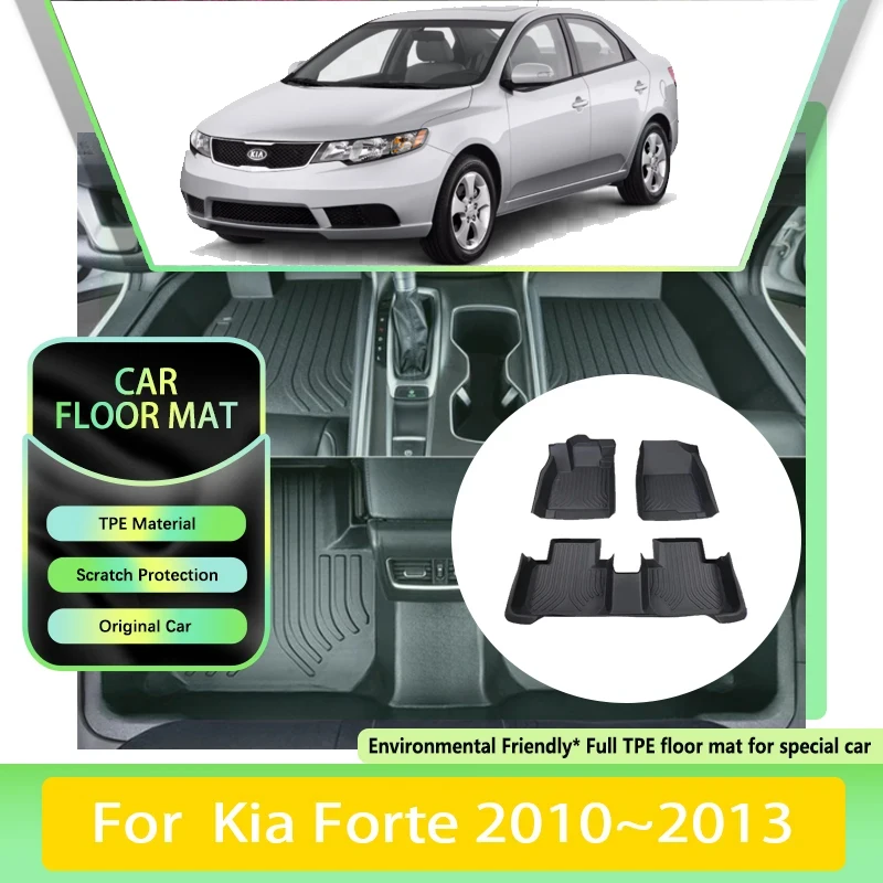 Dywaniki samochodowe TPE do Kia Forte Koup TD 2010 2011 2012 2013 Luksusowe, odporne na zabrudzenia skórzane dywaniki LHD Akcesoria samochodowe