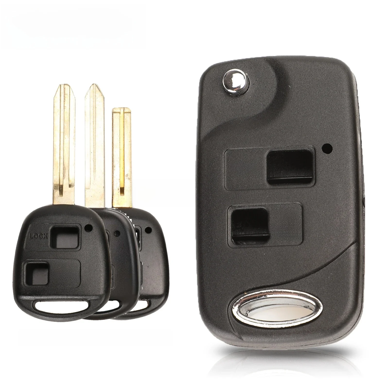 jingyuqin Flip 2-przyciskowy zdalny kluczyk do Toyoty RAV4 Avalon Echo Prado Tarago Camry Tarago TOY43 / TOY47 TOY48 Fob Case — zdjęcie 2