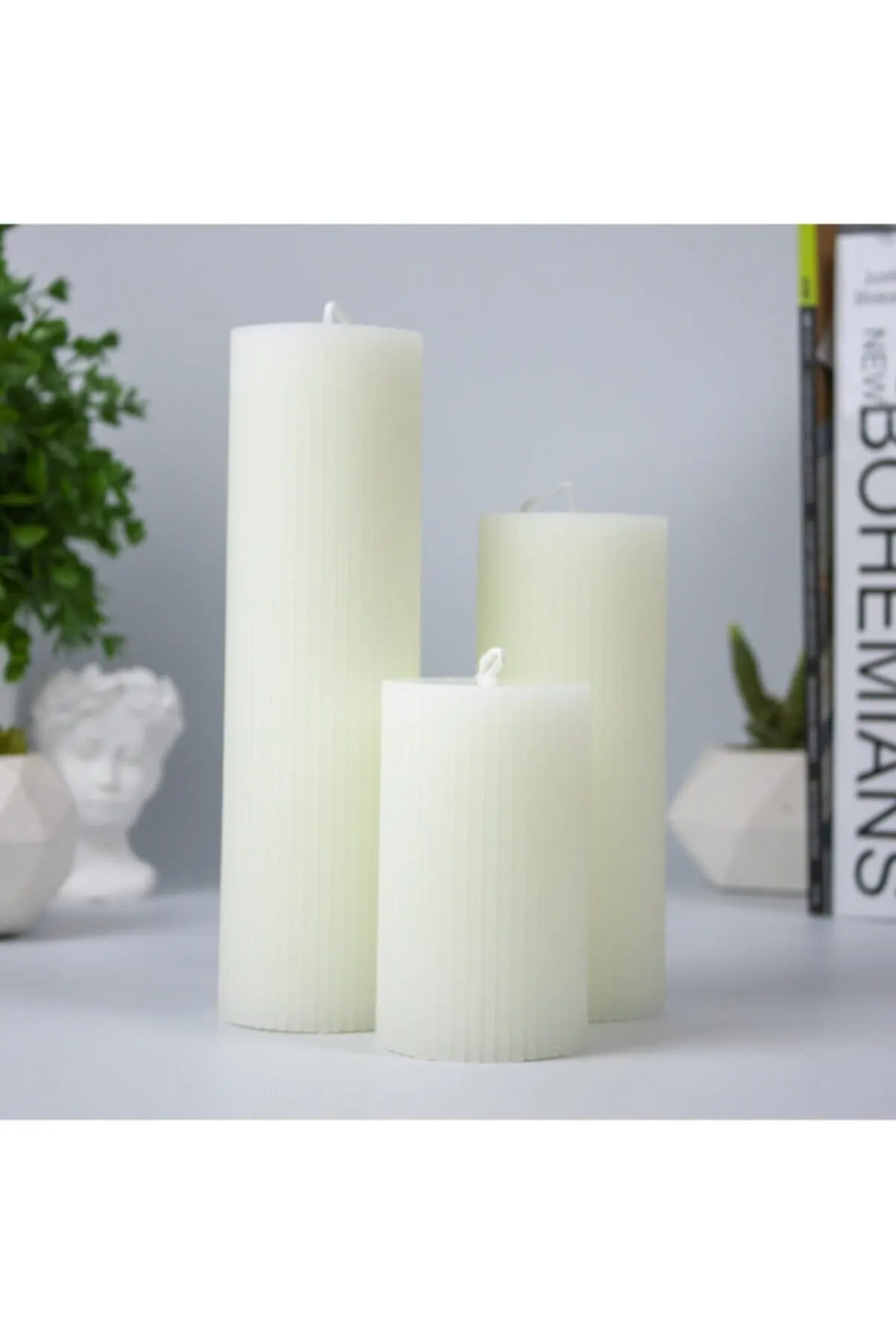 Decorative Slotted Cylinder Candle Set 3 Pieces Soy Candles Home Decoration 10 X15X20 You Aroma Therapy Birthday Romantic