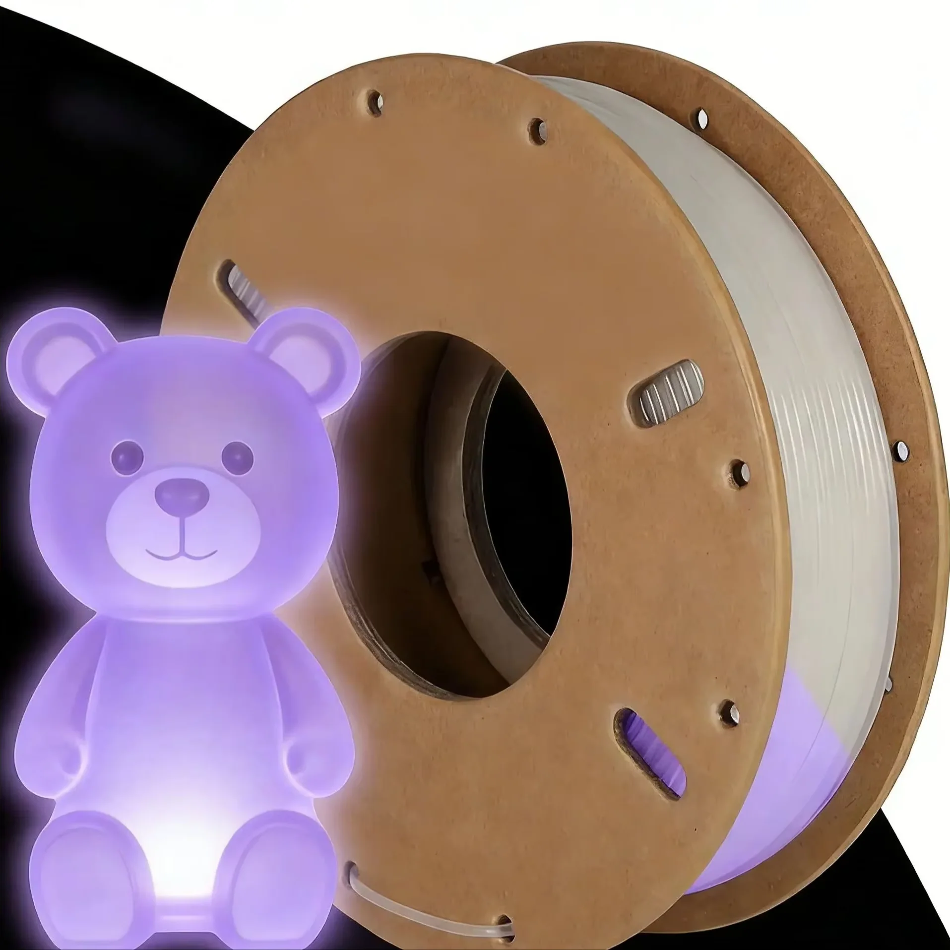 

3D Printing PLA Filament ,PLA glow white to purple 1.75mm 250g ,Dimensional Accuracy +/- 0.03mm Change Color Gradually