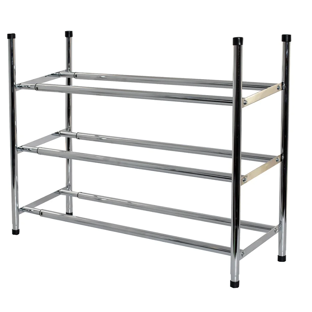 Stackable Extendable chrome metal shoe rack shoe cabinet