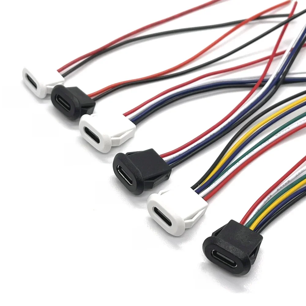 Connecteur USB Type C 6 broches, 1 pièce, avec boucle de carte femelle 5A, courant élevé, charge rapide, Port Jack USB-C, prise de chargeur