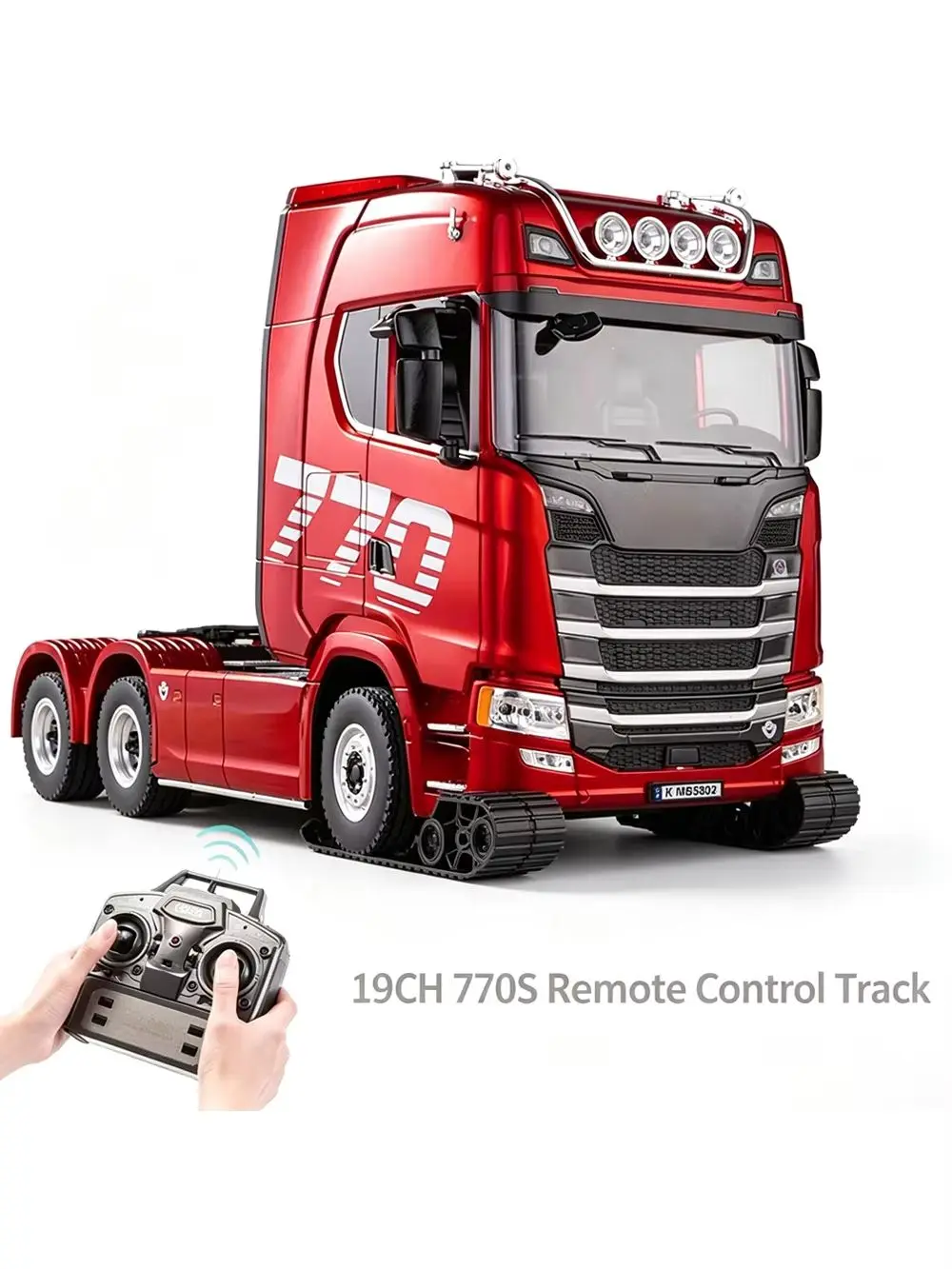 HUINA 1/18 19CH RC-Truck 1501 770S Legierungs-Traktor 2,4G Ferngesteuerter Bauanhänger-LKW mit Licht und Sound Spielzeug