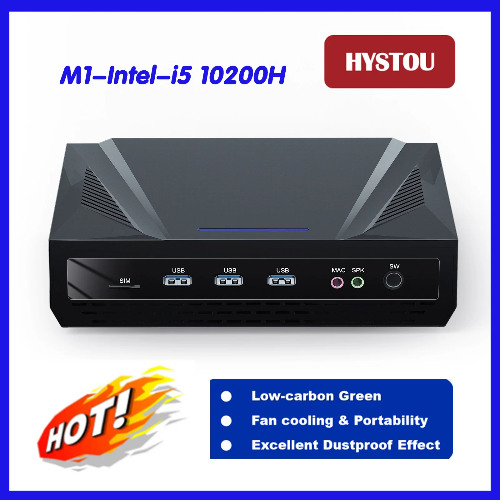 

HYSTOU 4800 МГц 1xDP 1*TYPEC Мини-ПК Офисный Intel Core i5 10200H 1xRJ45 Lan DDR5 4K Win10/11 Pro Персональный компьютер