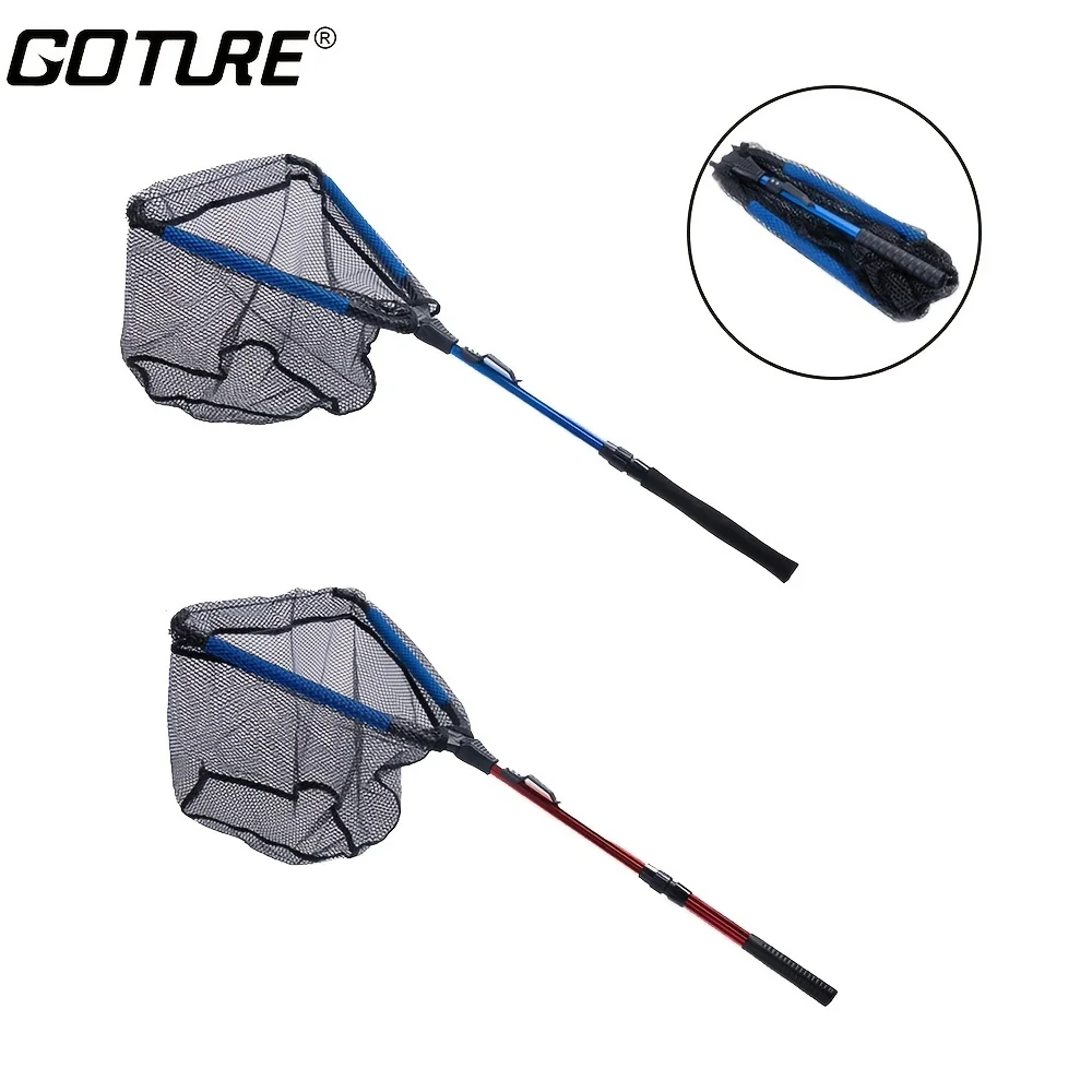 

Goture 75/90cm Retractable Floating Fishing Net Telescoping Foldable Landing Net Pole Folding Landing Net For Fly Fishing