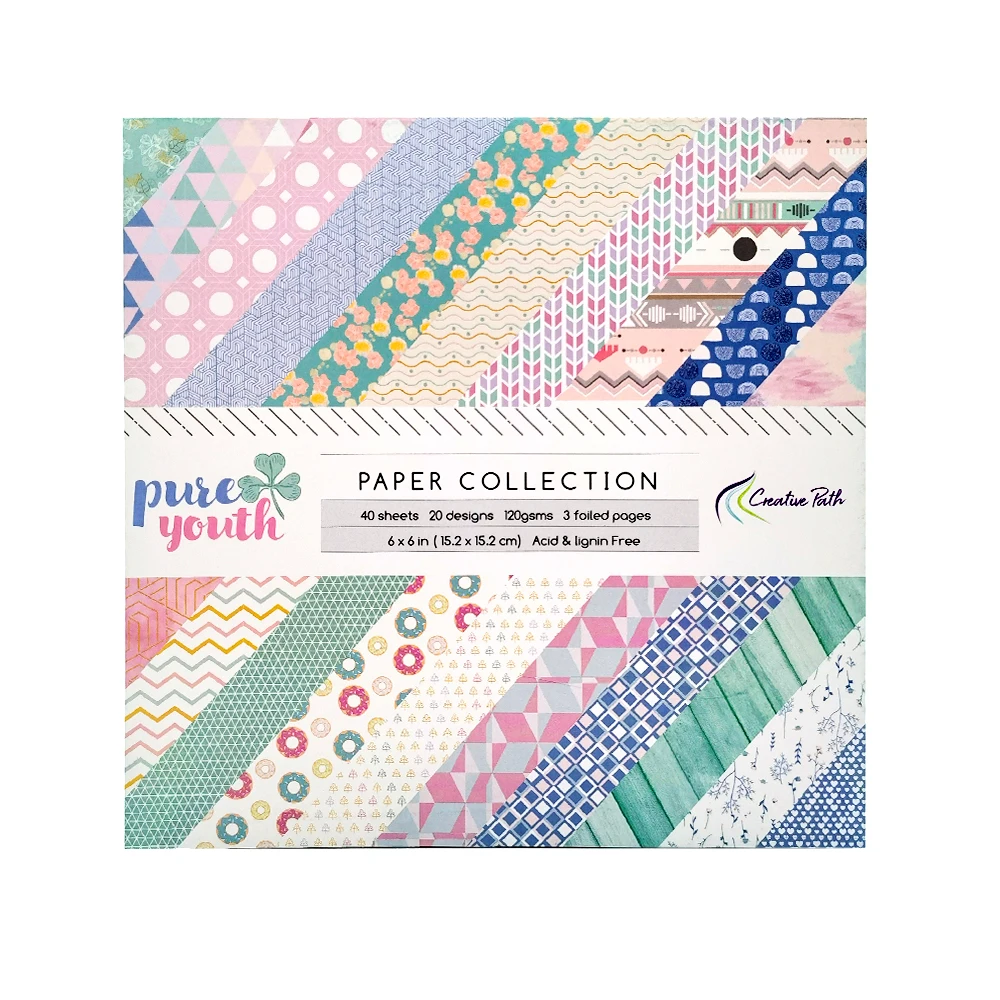 Creative Path 6x6 scrapbookpapierblok met bloemenpatroon, decoratief papier voor journaling, 6 inch scrapbooking achtergrondpapier voor knutselprojecten