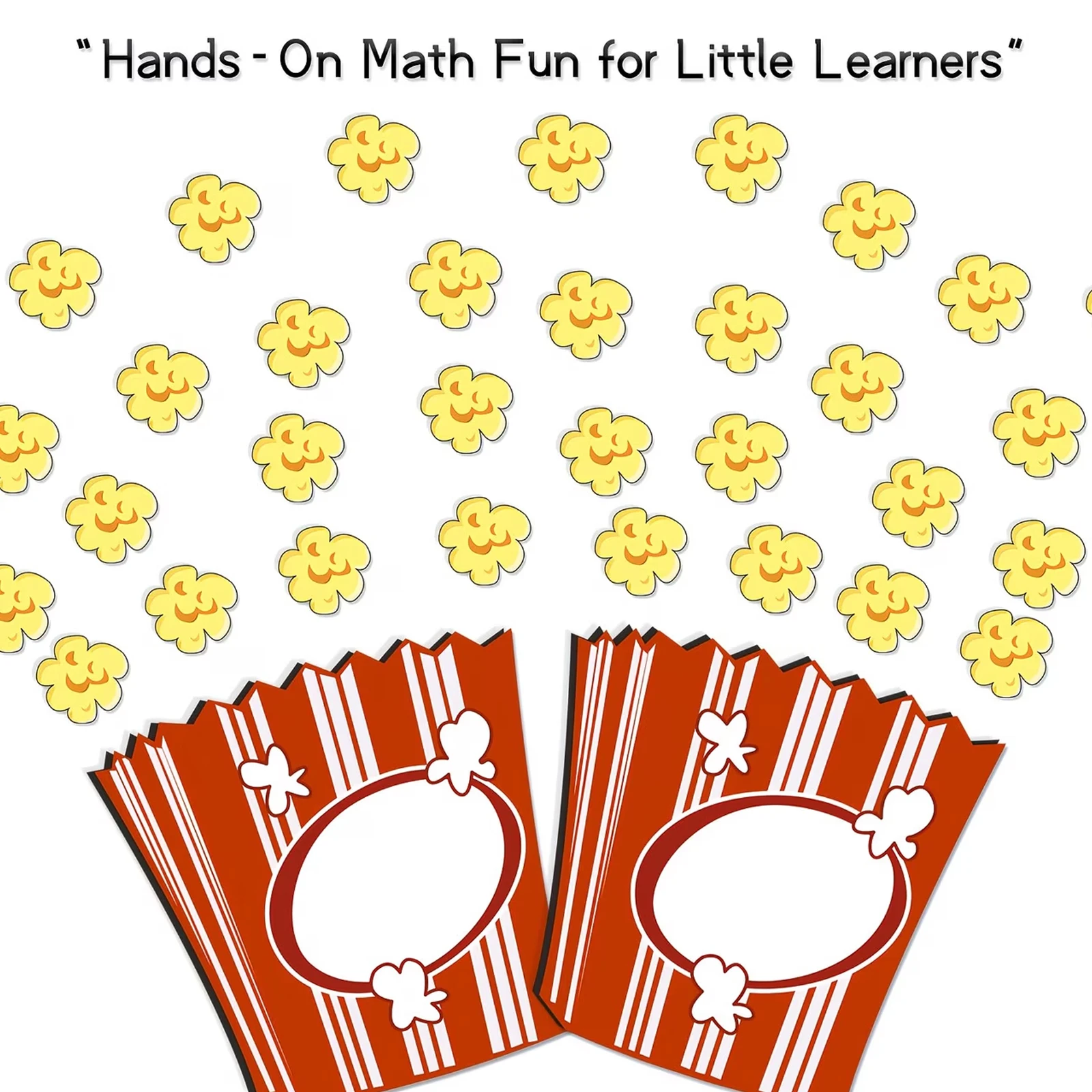 17Pcs Popcorn Counting Activity Set, Magnetic Stickers, Math Learning, Group Games, Interactive Classroom Props, Popcorn Counter