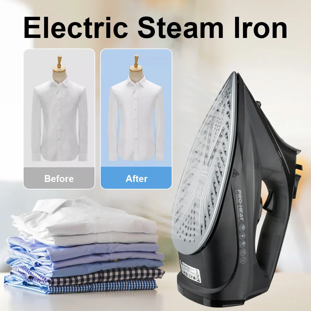 مكواة بخار منزلية بريطانية مكواة معلقة باليد باللون الأسود بقدرة 2200 وات مكواة بخار قوية للسفر للاستخدام المنزلي أثناء السفر