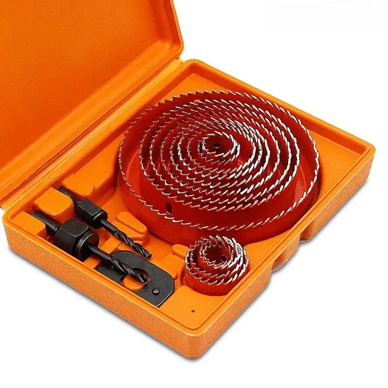 Conjunto de serra para madeira, núcleo de metal, serra, coroa, broca, ferramentas para trabalhar