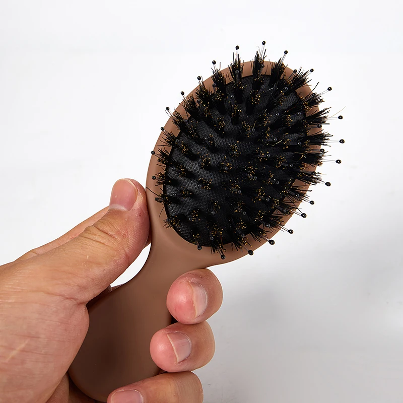 1PC Oval Boar Bristle & Nylon Hair Comb Mini Anti-static Hair Scalp Massage Comb Hairbrush Salon Hair Care Brush Styling Tool