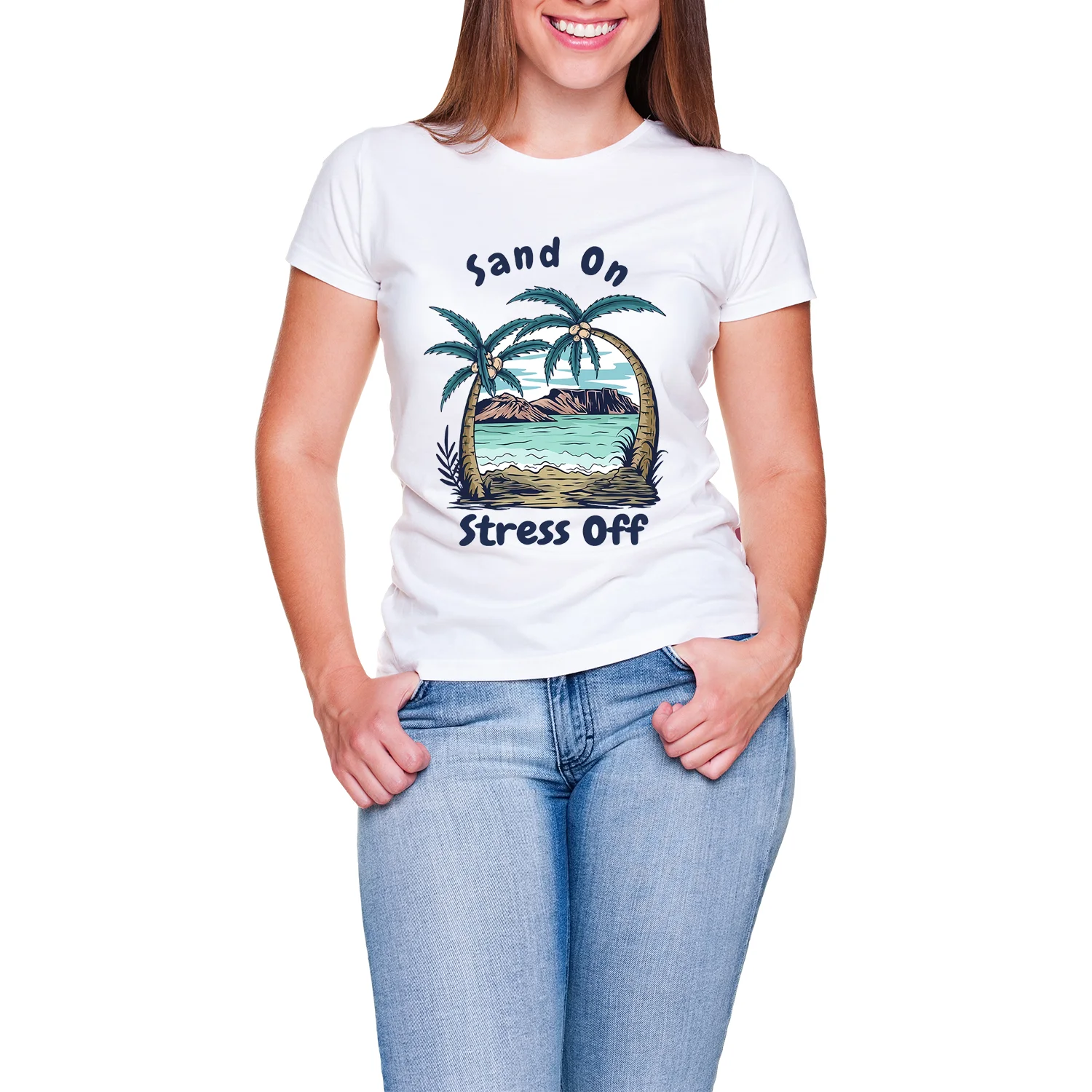 Gorgeous Scenery Sunset Beach Sea Coconut Tree Images Ironing Stickers Thermal Transfer Vinyl Patches Clothes Accessory