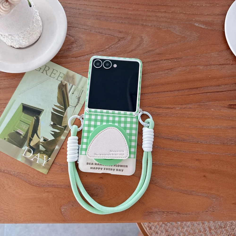 

Simple and creative light green for magnetic holder mobile case,suitable for Samsung Z Flip3/4/5/6/7, shockproof protective case