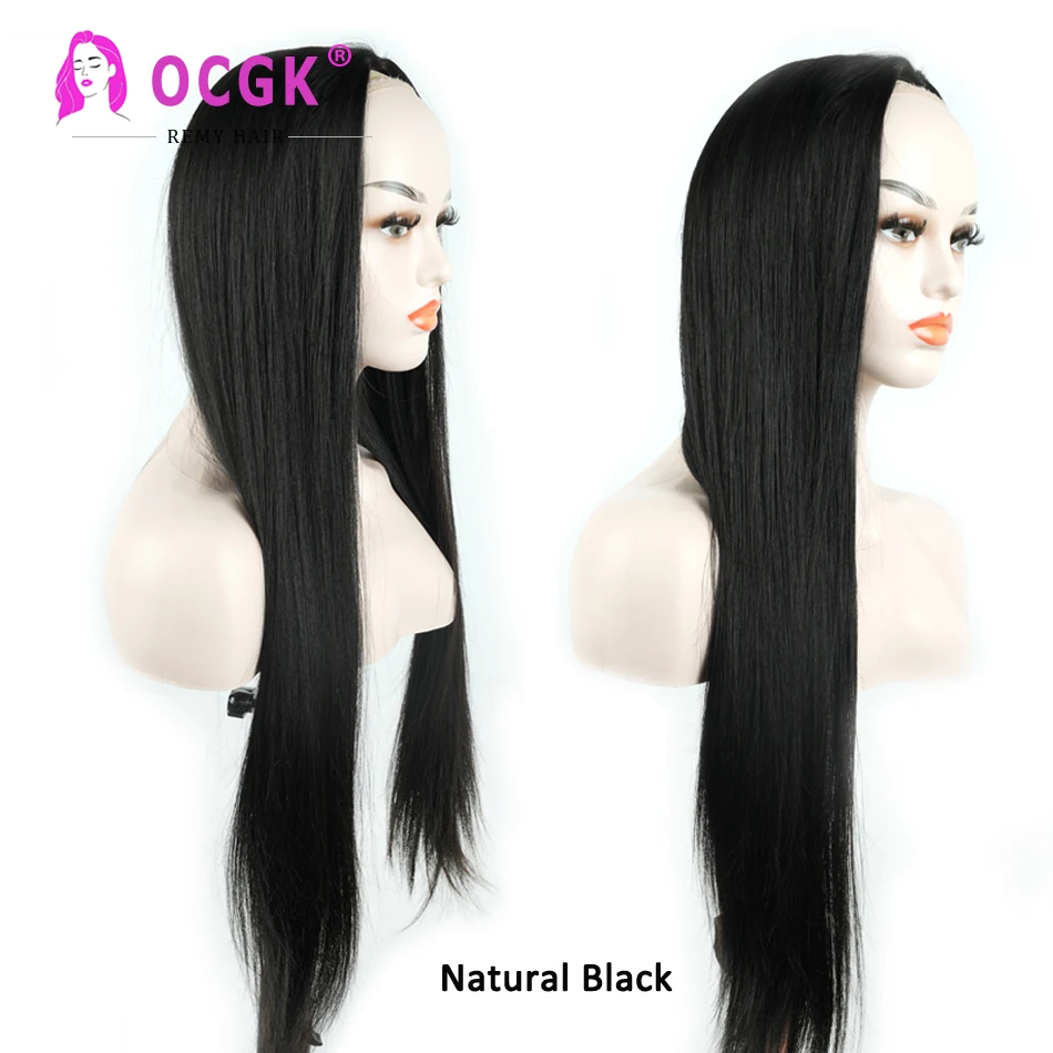 Machine Made Straight Long Hair 3/4 Half Head Wigs For Women Cover White Hair Brazilian Remy Hair Human Hair Half Wig 14-28Inch