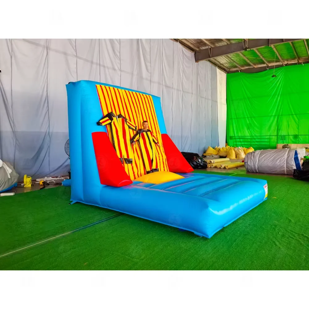 مضحك التجاري نفخ الفيلكرو الجدار 13ft نفخ القفز لزجة جدار كرنفال لعبة الحارس للحزب في الهواء الطلق #4