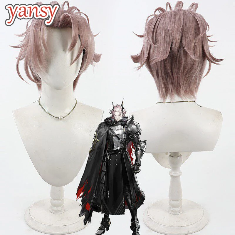 

Yansywig Synthetic Hair Theresis Cosplay Wigs Game Arknights Theresis 30cm Short Straight Pink Brown Men Wig Heat Resistant