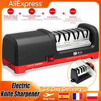 4 Stage Electric Knife Sharpener 20-Degree Grinding Edge Knife Sharpener for Kitchen Knives with Sharpening and Polishing ﻿