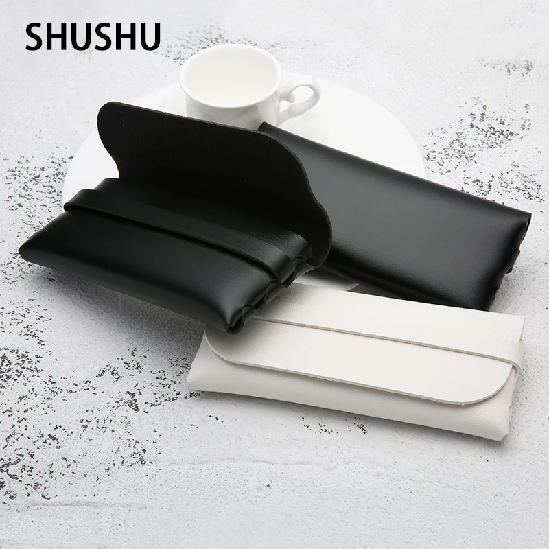 A125 Fashion Handmade Leather Ultra-soft Glasses Case Trend Retro Cassette Ultra-light Storage Box PVC Leather Glasses Case