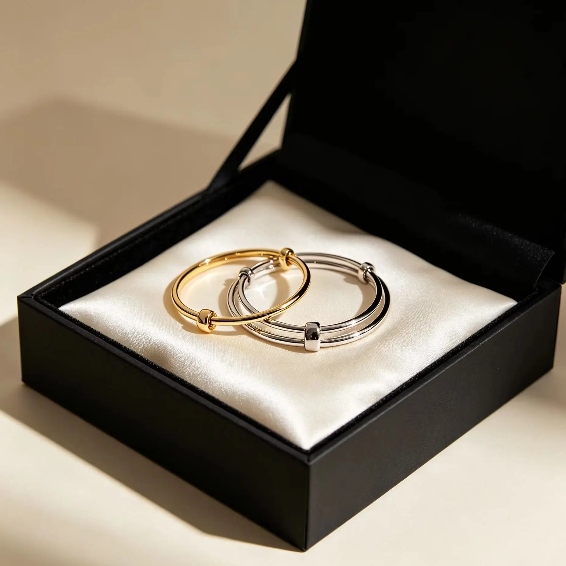 Sleek Minimal Gold Silver Bracelet Mystery Box Delicate Layering Blind Jewelry Gift Set