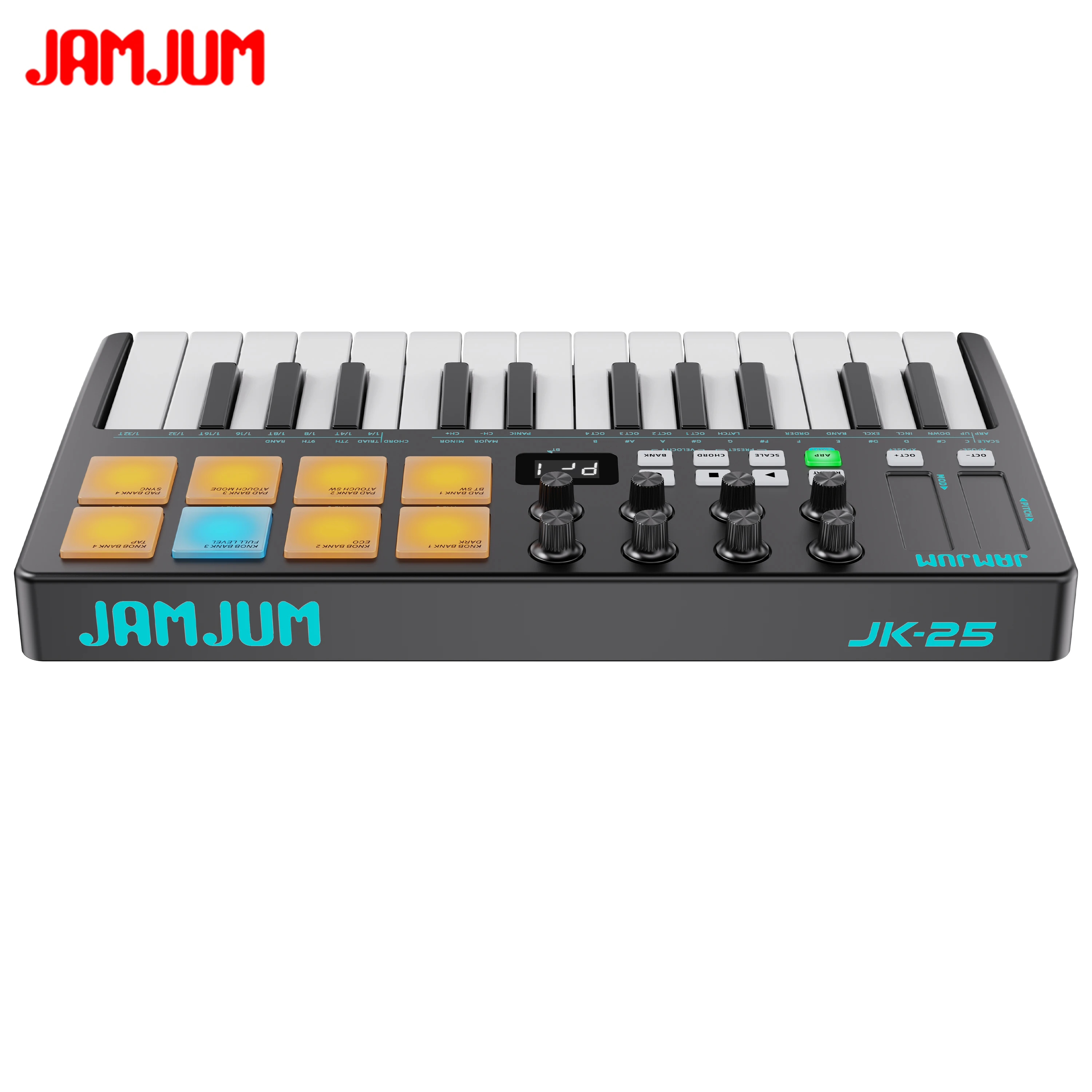 Picture 3: JAMJUM JK25 Bluetooth Wireless MIDI Controller Features 25 Velocity-sensitive Keys .Supports Bluetooth Connection