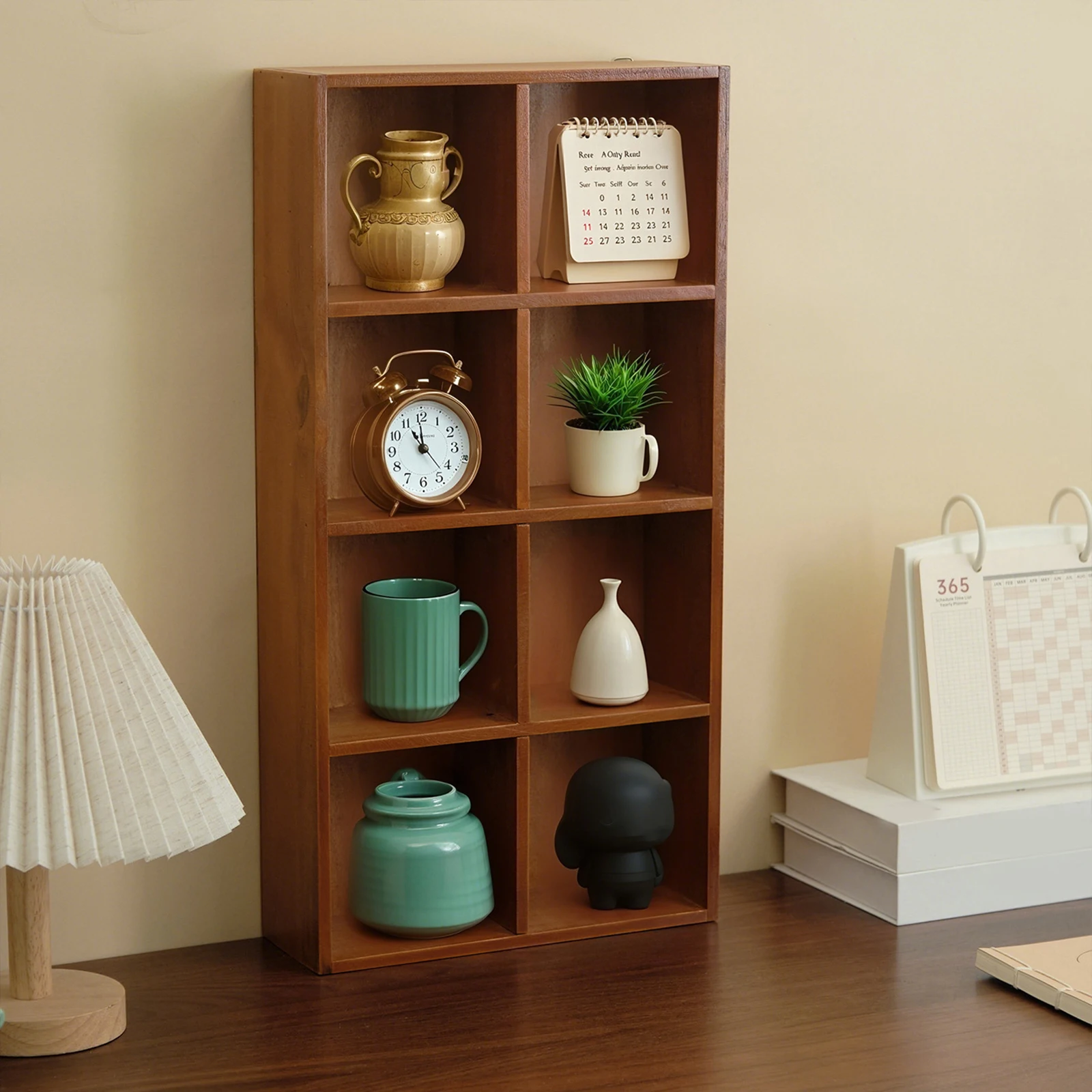 Simple Wooden Cup Dustproof Rack Display Storage Shelf Storage Cabinet Cosmetic Storage Rack Doll Display Cabinet Rustic