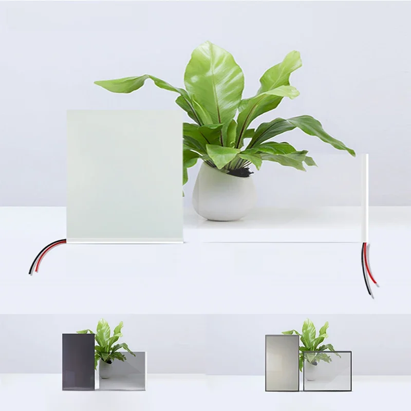 Échantillons de film intelligent PDLC adhésif opaque blanc/noir/gris commutable SUNICE pour écran de projection arrière