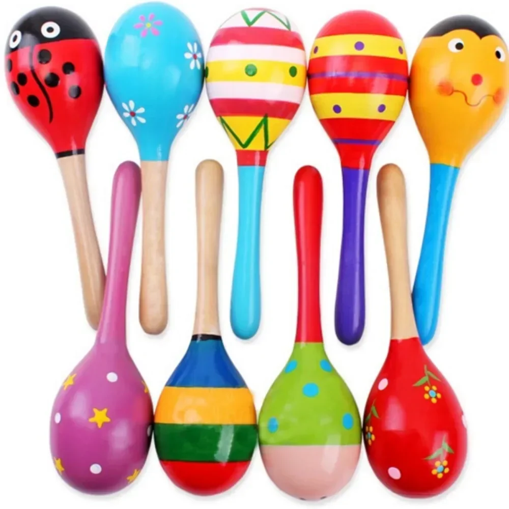 Grand jouet Montessori pour bébé, Instrument de musique coloré en bois, hochet Shaker, marteau de sable, cloche, jouets d'apprentissage précoce pour enfants