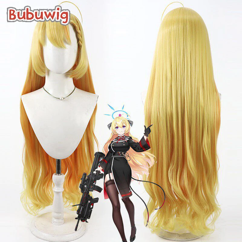 bubuwig-synthetic-hair-wanibuchi-akari-cosplay-wigs-blue-archive-wanibuchi-akari-100cm-blonde-mixed-orange-wig-heat-resistant